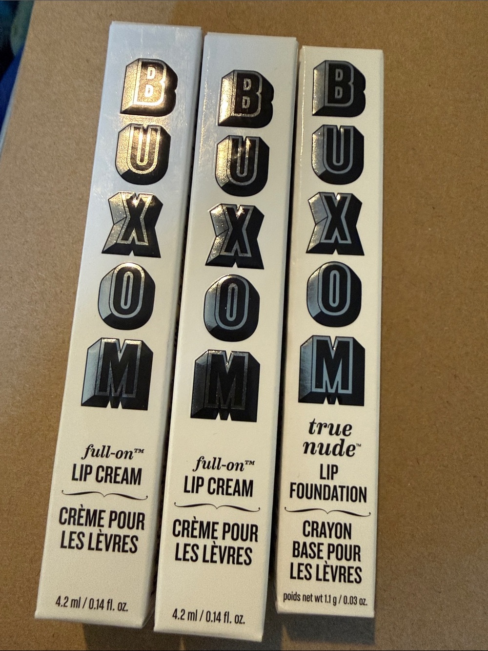 Buxom Full-On Lip Cream & True Nude Lip Foundation Trio - White & Black Accents